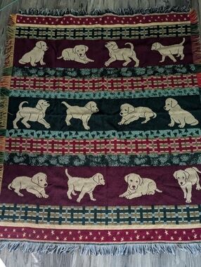 Labrador Puppy Tapestry Throw Blanket
